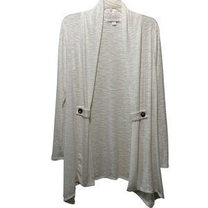 Juniper & Lime Elegant Cream Open-Front Sweater size S